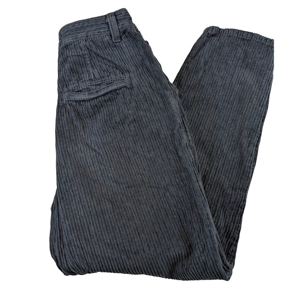 Free People Pants - Free People Navy Corduroy Hi Waisted Pleated Wide Leg Pants Sz 2 Y2K Baggy 24x28